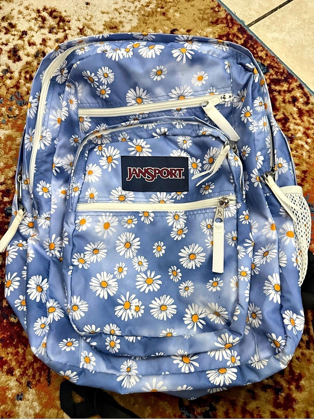 JanSport Big Student Backpack Daisy Haze Daisy Haze Backpack Blue & White
